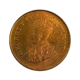 GEM UNC - 1935 1/2 Pice Coin - RD(red) - George 5th King