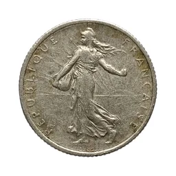 1916 France 1 Franc Silver Coin
