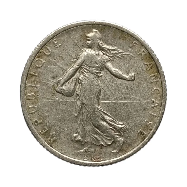 1916 France 1 Franc Silver Coin