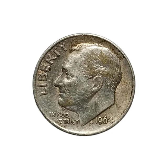 USA 1 Dime Silver Coin - Roosevelt Dime - 1964
