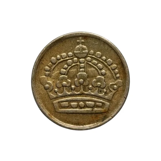 1957 Sweden 10 Ore Coin - 40% Silver Coin (Billon)