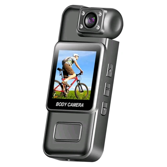 4K HD Mini Body Worn Camera | 180° Rotating Lens, IR-Cut Auto Night Vision, 7H Battery, Portable Security DVR for Outdoor Sports