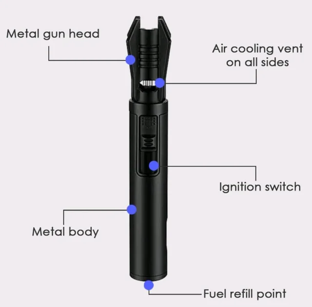 Here are some options for the Extremus HB-285 Mini Welding Lighter in Ink Black, as well as similar handheld butane torch lighters:
