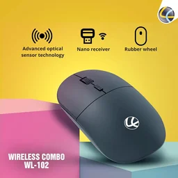 Lapcare WL-102 2.4G Wireless Keyboard and High Precision Mouse with Advanced Optical Sensor Technology, Black
