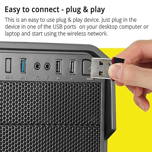 ZEBRONICS ZEB-USB150WF1 WiFi USB Mini Adapter Supports 150 Mbps Wireless Data, Comes with Advanced Security WPA/WPA2 encryption Standards