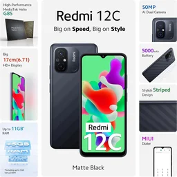 Redmi12C - matte black, 4GB+128GB