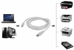 Micro USB Cable 2 A 1.5 m TB-USB (Compatible with Printer, White, One Cable)