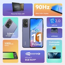 Redmi 11prime - peppy purple, 6GB+128GB
