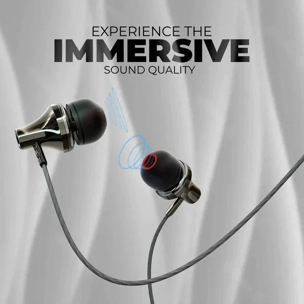 Hunter UB-1003 Wired Earphones - Black