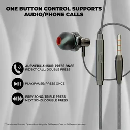 Hunter UB-1003 Wired Earphones - Black