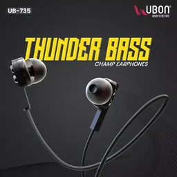 Thunder Bass UB-735 Wired Earphone - Black