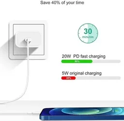 iphone Mobile Charger with Detachable Cable (White, Cable Included)