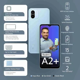 Redmi A2+ - Aqua Blue, 4GB+128GB