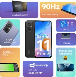 Redmi 11prime - Peppy Purple, 4GB+64GB