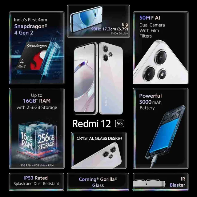 Redmi Note 12 - Lunar Black, 6GB+64GB