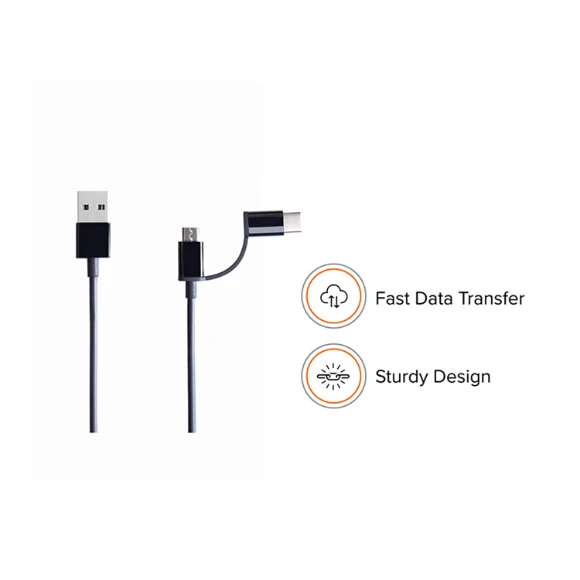 MI 2 In 1 Usb Cable (Micro Usb To Type C) 100CM