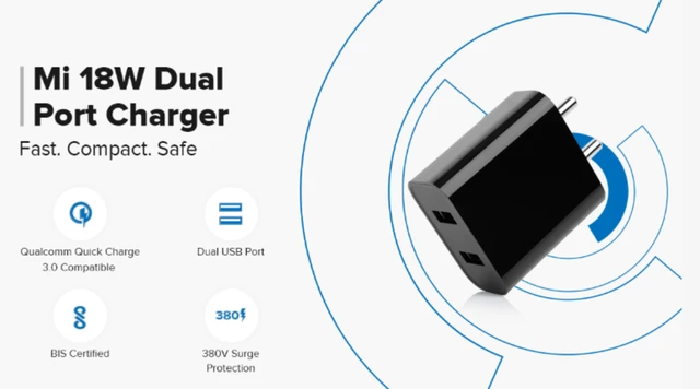 MI Dual Port Charger (18Watt)