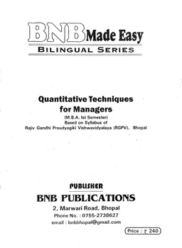 QUANTITATIVE TECHNIQUES FOR MANAGERS-RGPV UNIVERSITY-MBA-1ST SEM