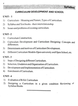 B.ED 1st SEM -CURRICULUM DEVELOPMENT & SCHOOL(पाठ्यचर्या विकास एवं विद्यालय) - EXAM NOTES-B.ED 1ST SEM