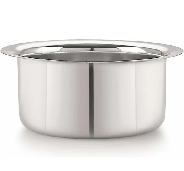 (SS)குழம்பு பாத்திரம் / Stainless Steel Flat Bottom Tope - 2.5L