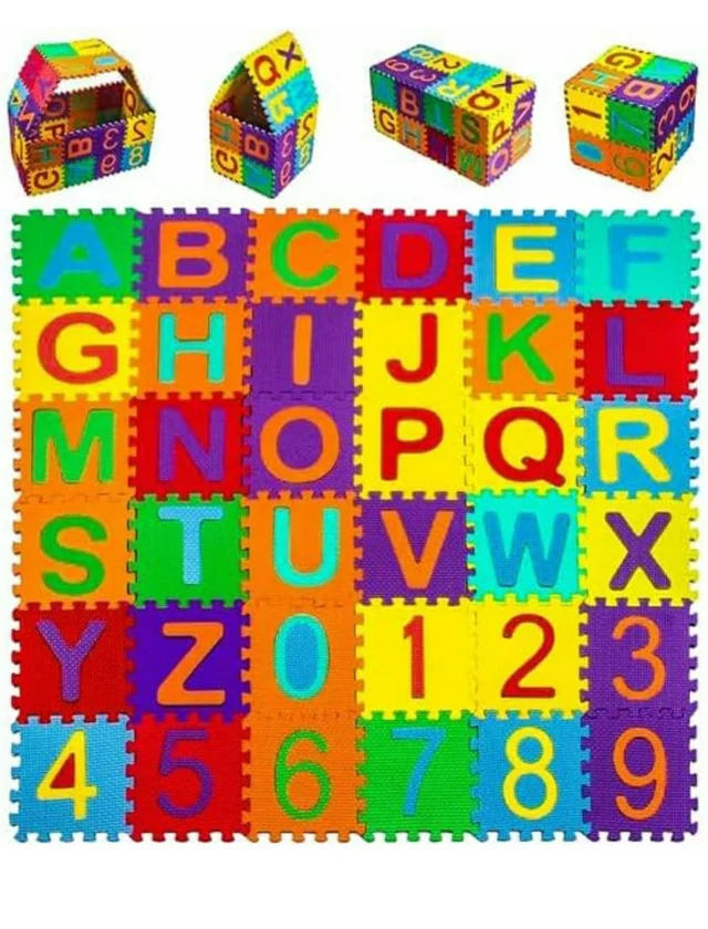 Alphabet Interlocking Tiles (36 Tiles, Multicolor)