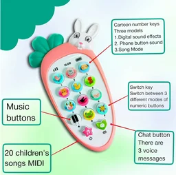 Kids Mobile Phone Toy for 1 Year Old Baby With 3 Batteries