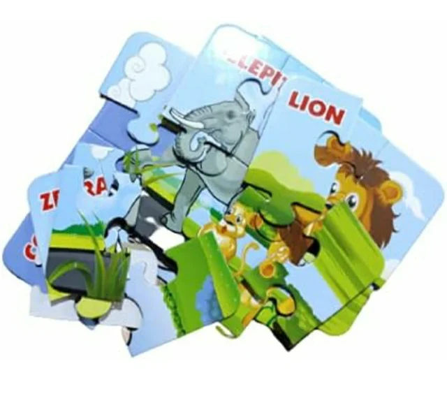 Puzzles Game for Kids of Age 3+ Years, Gift for Kids, Size 15 X 15 cm (Animal) Wildlife theme