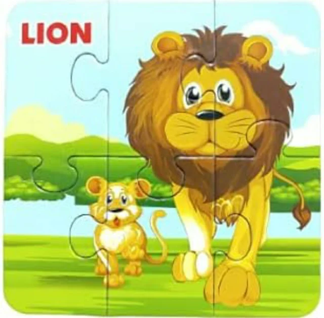 Puzzles Game for Kids of Age 3+ Years, Gift for Kids, Size 15 X 15 cm (Animal) Wildlife theme