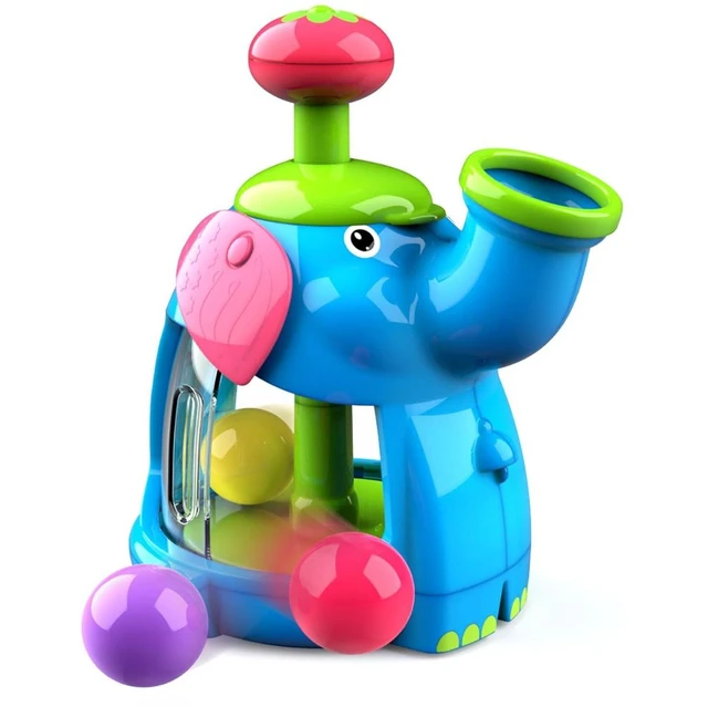 Giggles Funskool Jumbo Push & Twirl - Elephant Ball Drop Toy with Plunger Action for Babies 6+ Months Delivery Time :2-3Days