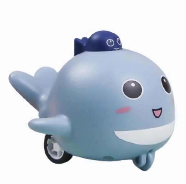 Whale Fish Press & Go Toy - Light Blue Bath & Crawling Toy for Babies & Toddlers 1-3 Years | Waterproof Push Toy Delivery Time: 2-3Days