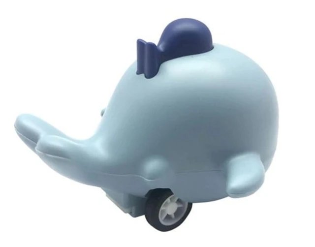Whale Fish Press & Go Toy - Light Blue Bath & Crawling Toy for Babies & Toddlers 1-3 Years | Waterproof Push Toy Delivery Time: 2-3Days