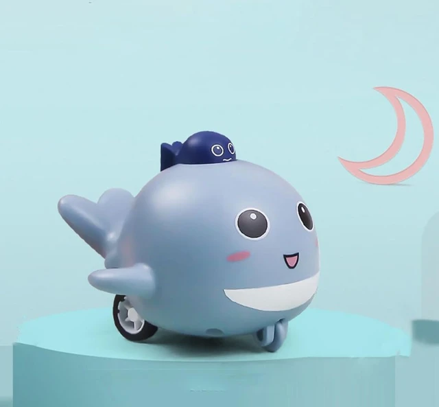Whale Fish Press & Go Toy - Light Blue Bath & Crawling Toy for Babies & Toddlers 1-3 Years | Waterproof Push Toy Delivery Time: 2-3Days