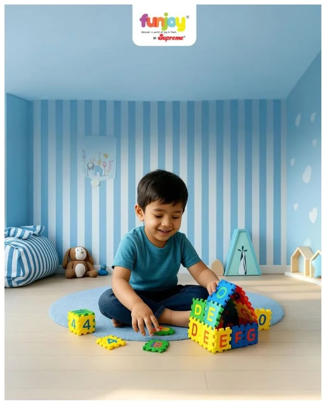Funjoy EVA Foam Numbers 1–10 Learning Mat - Colorful Interlocking Educational Tiles for Toddlers 2-5 Years Delivery Time:2-3Days