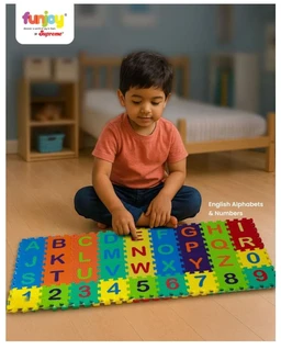 Funjoy EVA Foam Numbers 1–10 Learning Mat - Colorful Interlocking Educational Tiles for Toddlers 2-5 Years Delivery Time:2-3Days