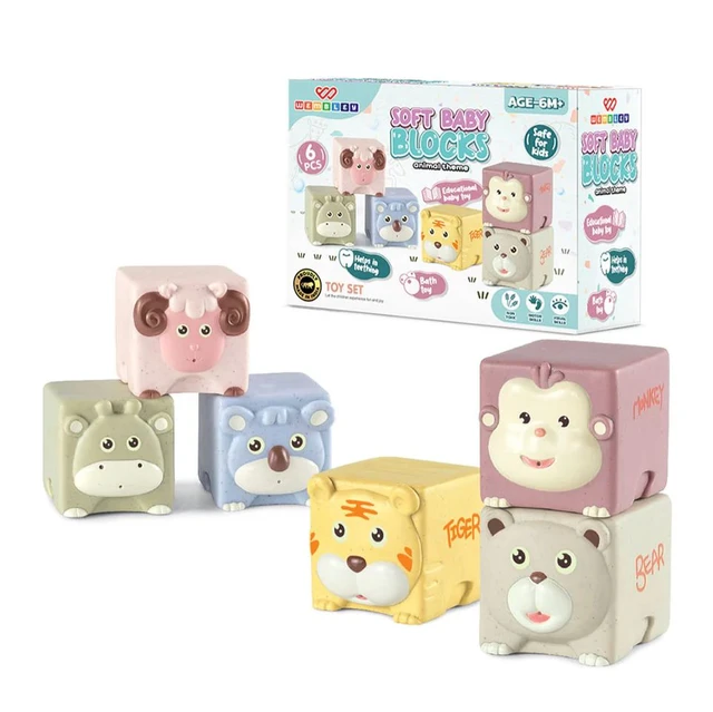 Squeezable Floating Animal Soft Baby Bath Toy Set - 6 Pcs BPA-Free Silicone for Babies 6+ Months Delivery Time: 2-3Days