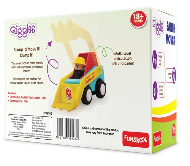 Earth Mover Free Wheel Truck Toy - Multicolor Construction Vehicle for Toddlers 18+ Months Delivery Time : 2-3Days