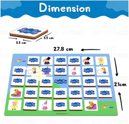 Wembley Peppa Pig Magnetic Memory Match Game - 32 Tiles with 64 Picture Icons | Educational Brain Puzzle for Kids 3+ Years Delivery Time: 2-3Days