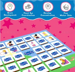 Wembley Peppa Pig Magnetic Memory Match Game - 32 Tiles with 64 Picture Icons | Educational Brain Puzzle for Kids 3+ Years Delivery Time: 2-3Days