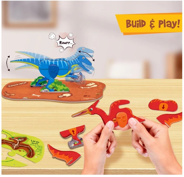Imagimake Mapology Glow In The Dark Dinos & Egg - Set of 3 Eggs | 3D Dinosaur Puzzle for Kids 5-9 Years Delivery Time : 2-3Days