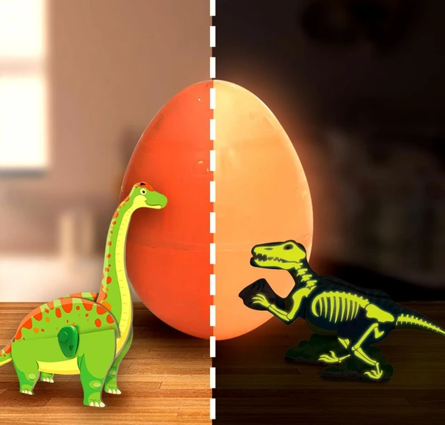 Imagimake Mapology Glow In The Dark Dinos & Egg - Set of 3 Eggs | 3D Dinosaur Puzzle for Kids 5-9 Years Delivery Time : 2-3Days