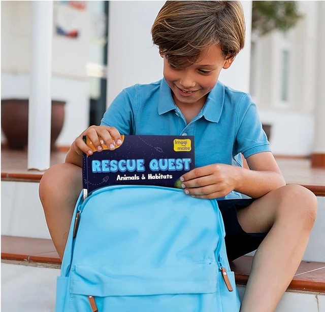 Imagimake Rescue Quest - Animals & Habitats Board Game | Spin, Discover & Rescue Animals | Educational Travel-Friendly Game for Kids 5+ Years Delivery Time: 2-3Days