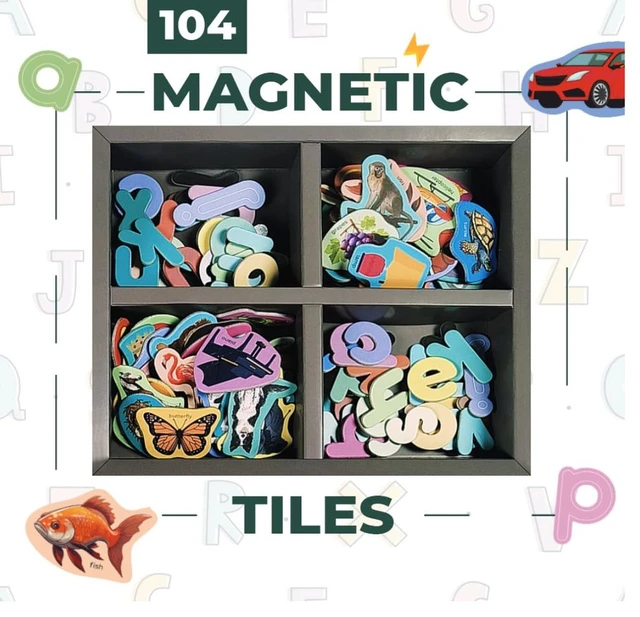 Magnalogix Magnetic Alphabets for Kids - Montessori Spelling Games & Letter Learning Toy for Kids 3-5 Years Delivery Time: 2-3Days