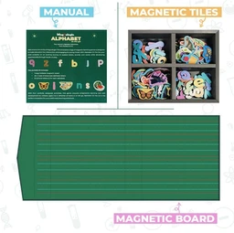 Magnalogix Magnetic Alphabets for Kids - Montessori Spelling Games & Letter Learning Toy for Kids 3-5 Years Delivery Time: 2-3Days