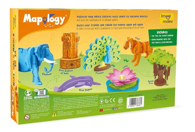 Imagimake Foam Mapology National Symbols of India - Construction Set - Make 7 Models | Educational Toy for Kids 5+ Years Delivery Time: 2-3Days