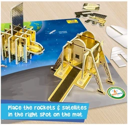 Imagimake Mapology Chandrayaan - ISRO Rocket Model, Satellite & Astronaut 3D Puzzle | Educational Space Toy for Kids 5+ Years Delivery Time: 2-3Days
