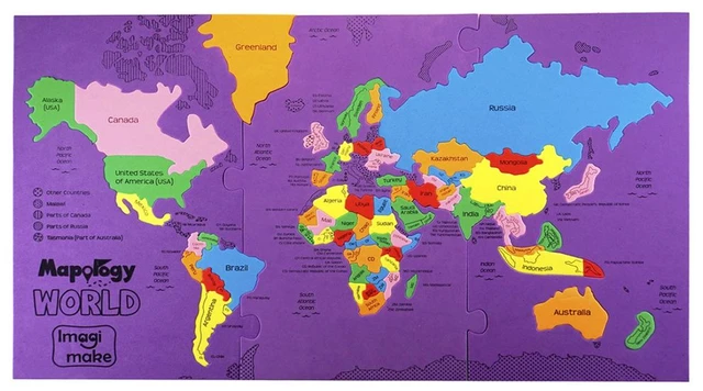 Imagimake Mapology World - World Map and Its Countries Jigsaw Puzzle | Educational Learning Aid for Kids 5+ Years Delivery Time: 2-3Days