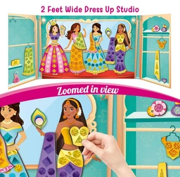 Imagimake DIY Magnetic Dress-Up Indian Princess - 30 Magnetic Dresses & Accessories | Pretend Play Toy for Girls 3+ Years Delivery Time: 2-3Days