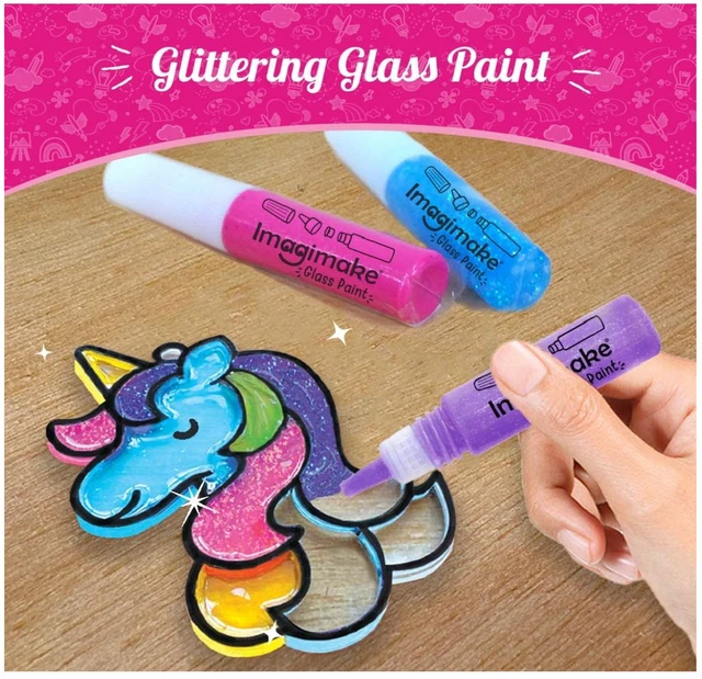 Imagimake Window Art Princess - 16 Pieces Glass Painting Set with Princess, Mermaid & Unicorn Designs for Kids 5+ Years Delivery Time: 2-3Days