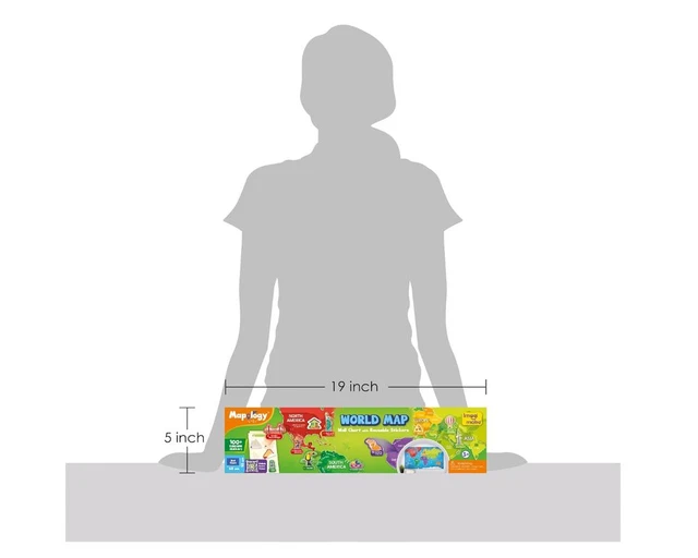 Imagimake Mapology World Map with Reusable Stickers - Educational Geography Toy for Kids 5+ Years Delivery Time: 2-3Days