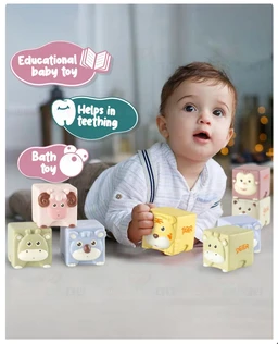 Squeezable Floating Animal Soft Baby Bath Toy Set - 6 Pcs BPA-Free Silicone for Babies 6+ Months Delivery Time: 2-3Days